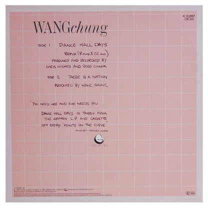 WANG CHUNG - DANCE HALL DAYS | 12" MAXI SINGLE USADO