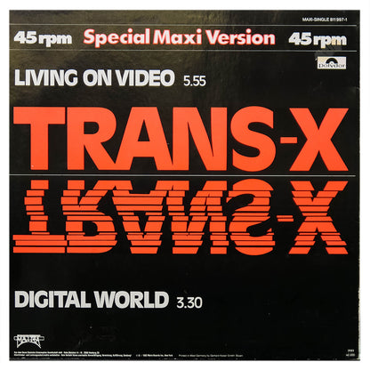 TRANS-X - LIVING ON VIDEO | 12" MAXI SINGLE USADO