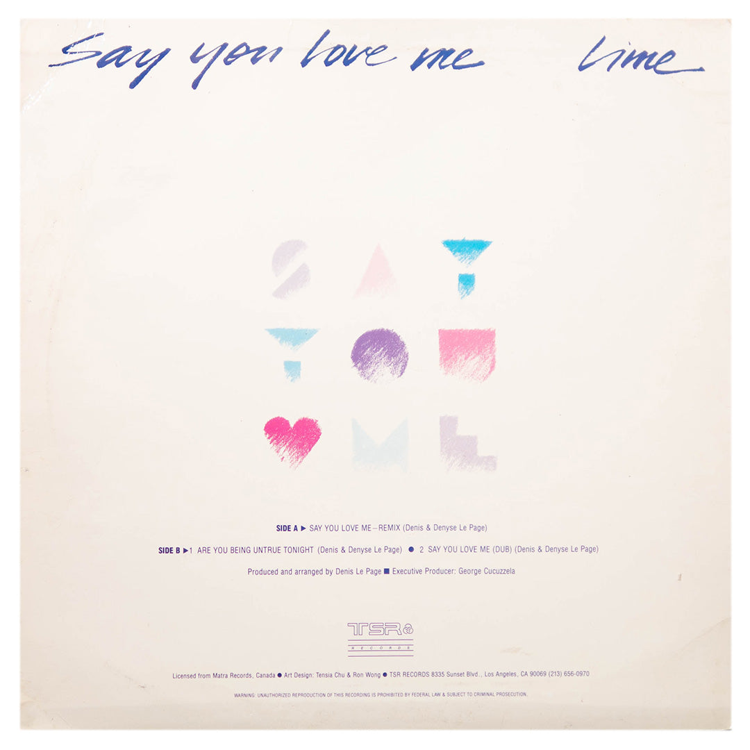 LIME - SAY YOU LOVE ME | 12" MAXI SINGLE USADO