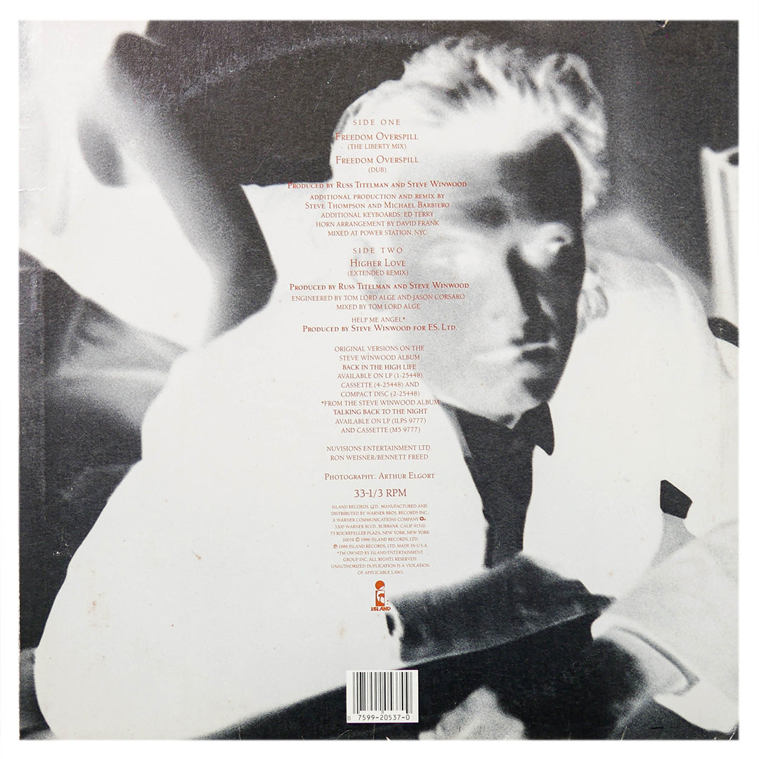 STEVE WINWOOD - HIGHER LOVE/FREEDOM OVERKILL | 12" MAXI SINGLE USADO