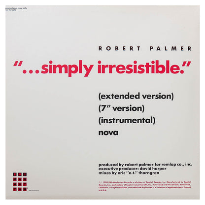 ROBERT PALMER - SIMPLY IRRESISTIBLE | 12" MAXI SINGLE USADO