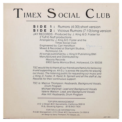 TIMES SOCIAL CLUB - RUMORS | 12" MAXI SINGLE USADO