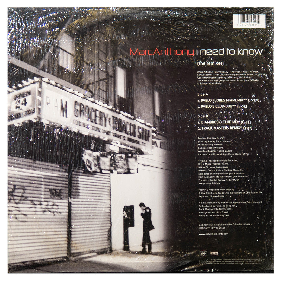 MARC ANTHONY - I NEED TO KNOW | 12" MAXI SINGLE USADO