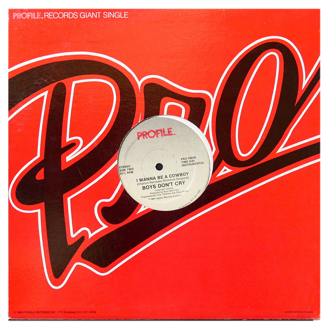 BOYS DON'T CRY - I WANNA BE A COWBOY | 12" MAXI SINGLE USADO