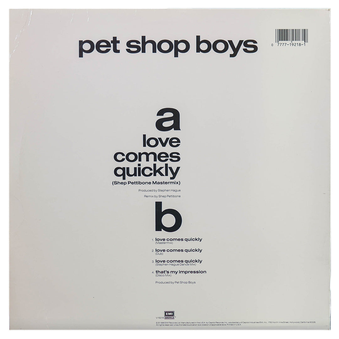PET SHOP BOYS - LOVE COMES QUICKLY | 12" MAXI SINGLE USADO