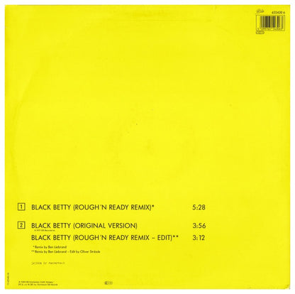 RAM JAM - BLACK BETTY (REMIX) (ORIGINAL VERSION) | 12" MAXI SINGLE USADO