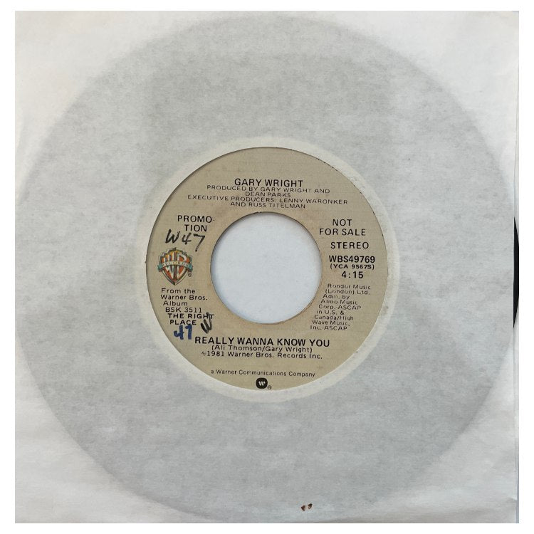 GARY WRIGHT - REALLY WANNA KNOW YOU | 7" SINGLE VINILO USADO