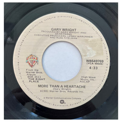 GARY WRIGHT - MORE THAN A HEARTACHE/REALLY WANNA KNOW YOU | 7" SINGLE VINILO USADO