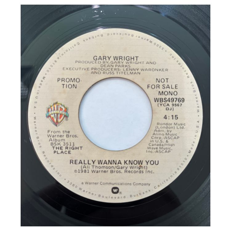 GARY WRIGHT - REALLY WANNA KNOW YOU | 7" SINGLE VINILO USADO