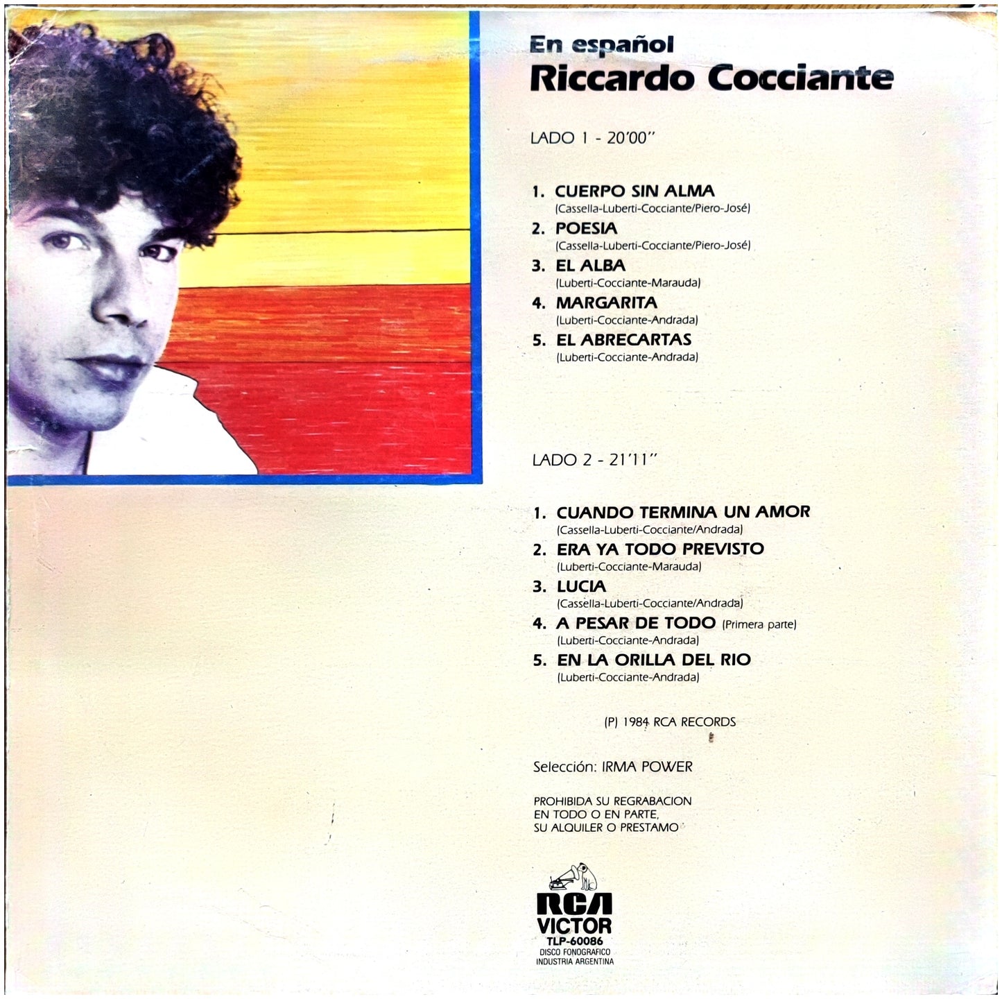 RICARDO COCCIANTE - EN ESPAÑOL | VINILO USADO