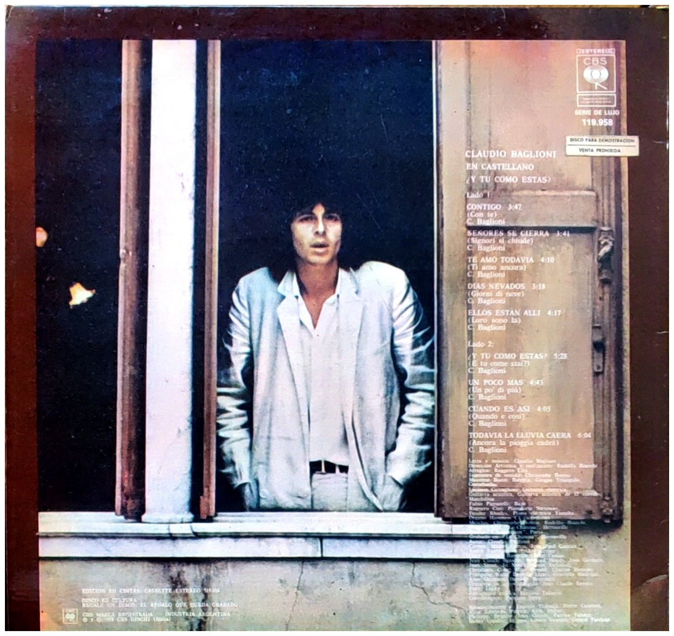 CLAUDIO BAGLIONI - Y TU COMO ESTAS? (EN CASTELLANO) | VINILO USADO