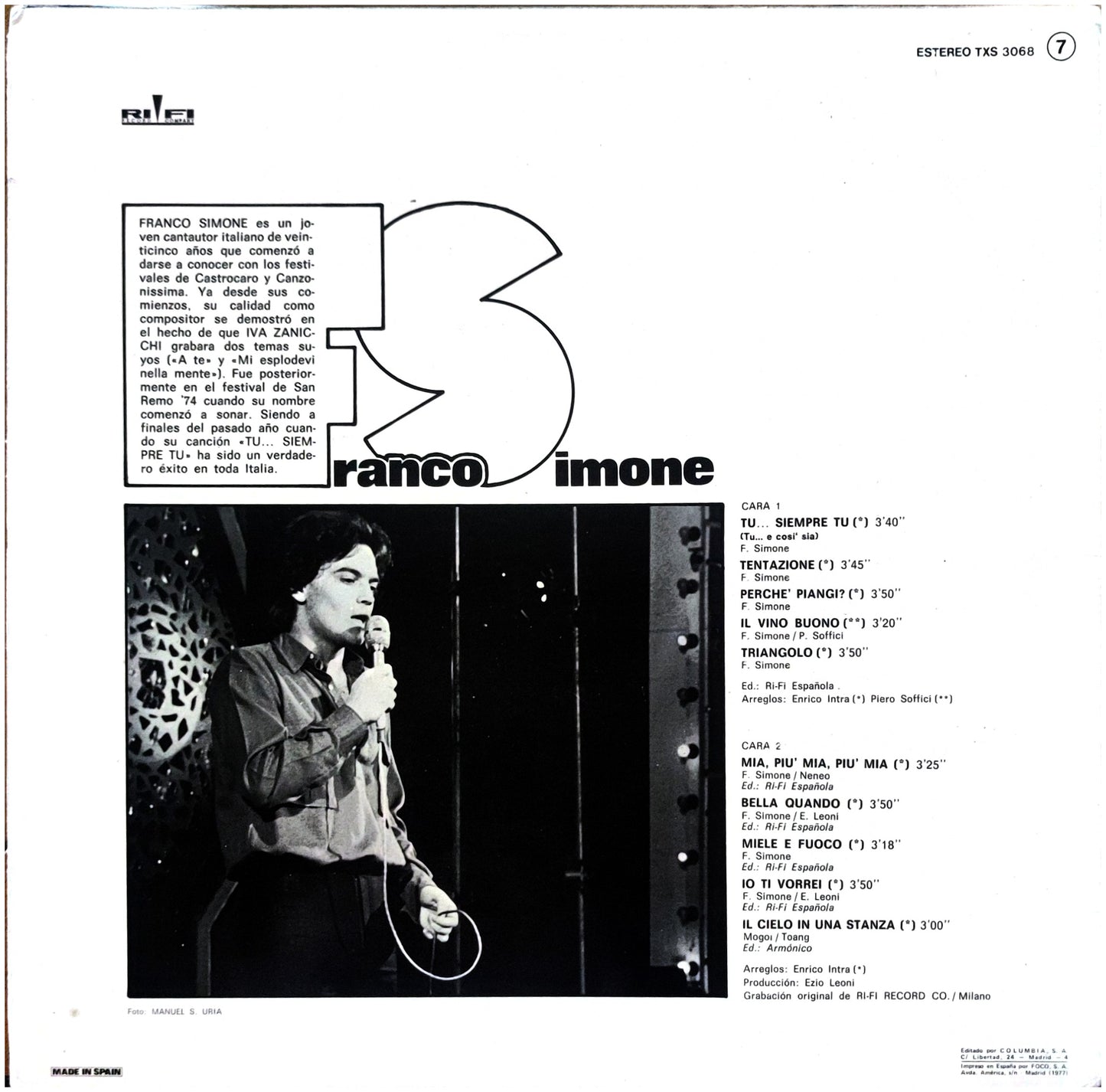 FRANCO SIMONE - TU…SIEMPRE TU | VINILO USADO