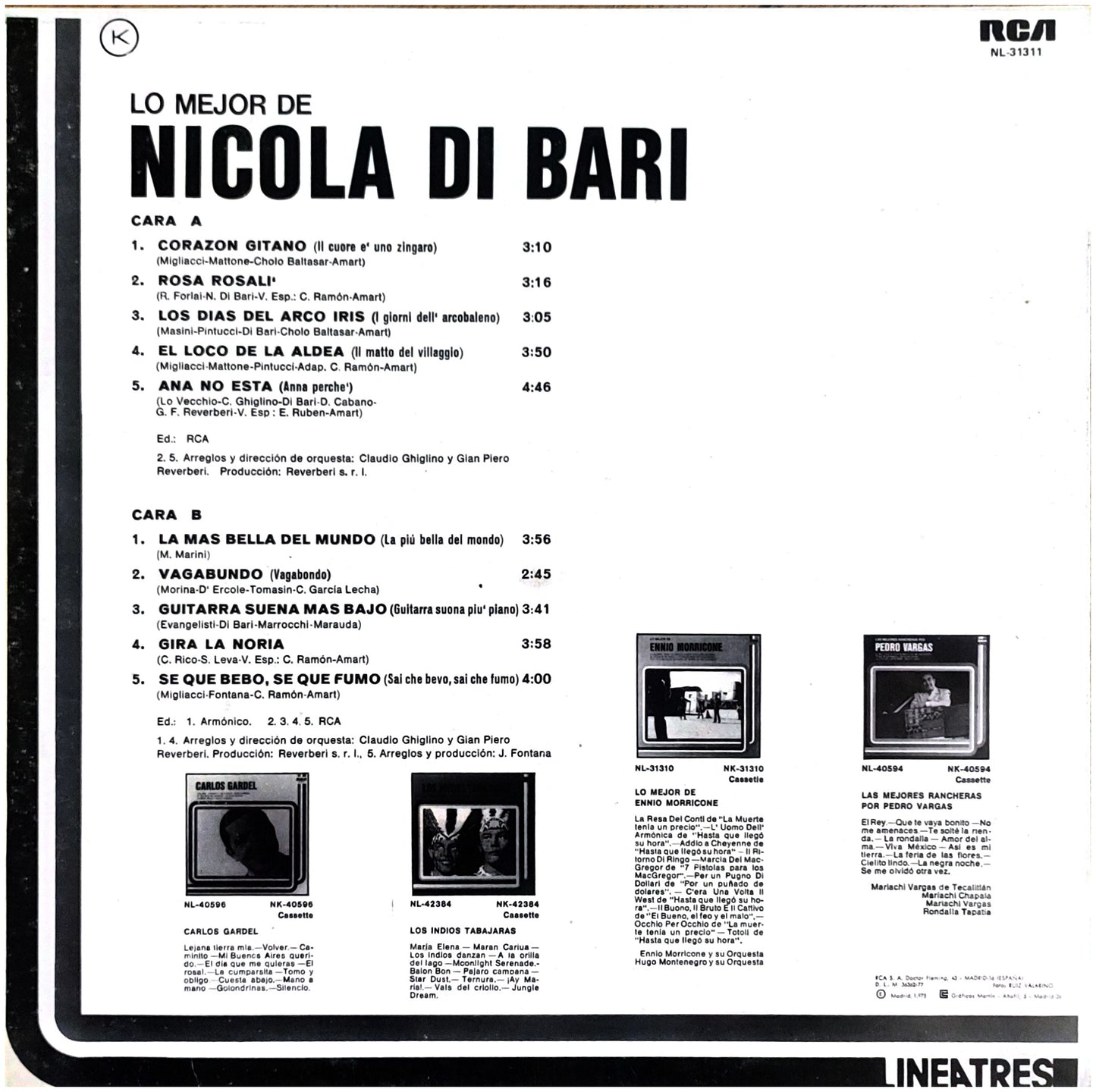 NICOLA DI BARI - LO MEJOR (EN ESPAÑOL) | VINILO USADO