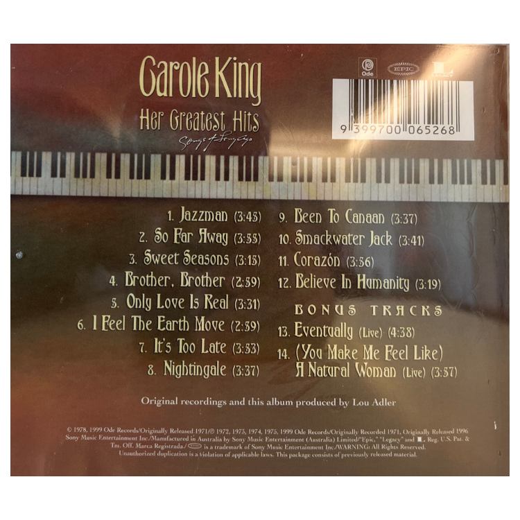 CAROLE KING - HER GREATEST HITS | CD