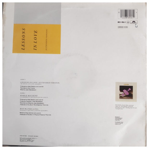 LEVEL 42  - LESSONS IN LOVE | 12" MAXI SINGLE VINILO USADO