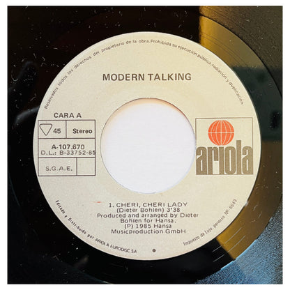 MODERN TALKING - CHERI, CHERI LADY | 7" SINGLE VINILO USADO
