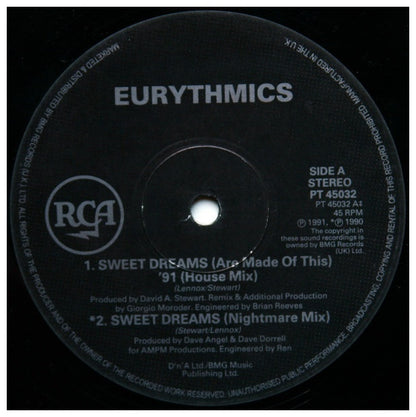 EURYTHMICS  - SWEET DREAMS (ARE MADE OF THIS) '91 | 12'' MAXI SINGLE USADO