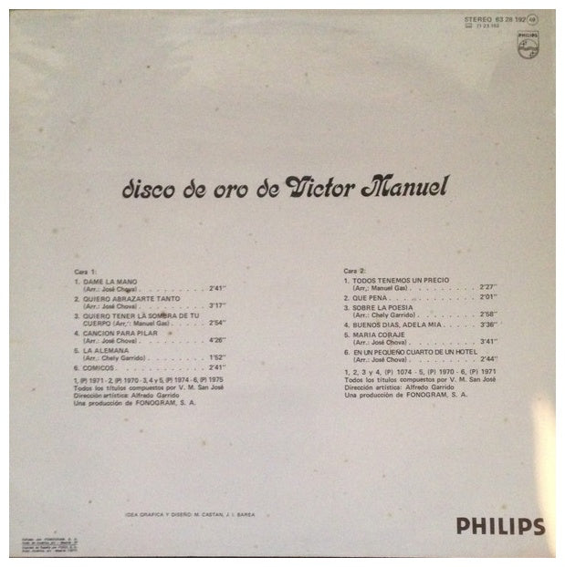 VICTOR MANUEL - DISCO DE ORO | VINILO USADO