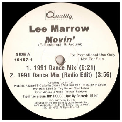 LEE MARROW - MOVIN' | 12" MAXI SINGLE USADO