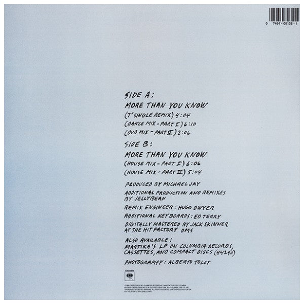 MARTIKA - MORE THAN YOU KNOW | 12" MAXI SINGLE USADO