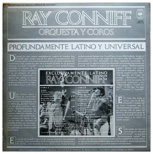 RAY CONNIFF - EXCLUSIVAMENTE LATINO | VINILO USADO