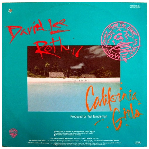 DAVID LEE ROTH - CALIFORNIA GIRLS | 12" MAXI SINGLE USADO