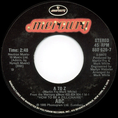 ABC - BE NEAR ME | 7" SINGLE VINILO USADO