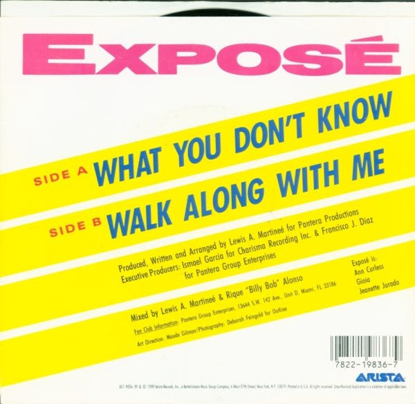 EXPOSE - WHAT YOU DON'T KNOW | 7" SINGLE VINILO USADO