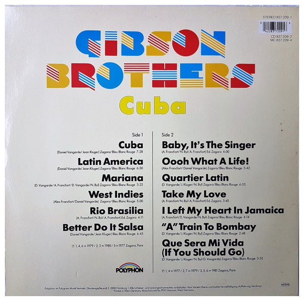 GIBSON BROTHERS - CUBA/LATIN AMERICA | VINILO USADO