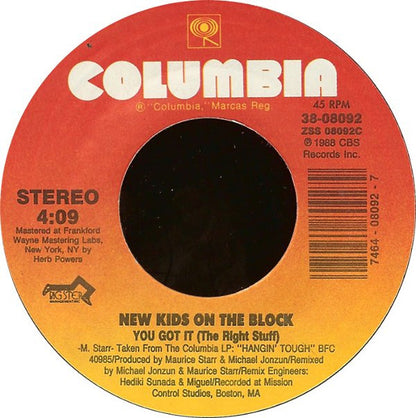 NEW KIDS ON THE BLOCK - YOU GOT IT (THE RIGHT STUFF) | 7" SINGLE VINILO USADO