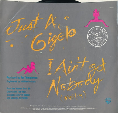 DAVID LEE ROTH - JUST A GIGOLO/I AIN'T GOT NOBODY (MEDLEY) | 7" SINGLE VINILO USADO