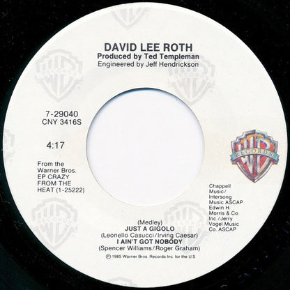 DAVID LEE ROTH - JUST A GIGOLO/I AIN'T GOT NOBODY (MEDLEY) | 7" SINGLE VINILO USADO