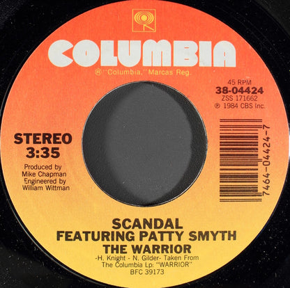 SCANDAL FT. PATTY SMITH - THE WARRIOR | 7" SINGLE VINILO USADO