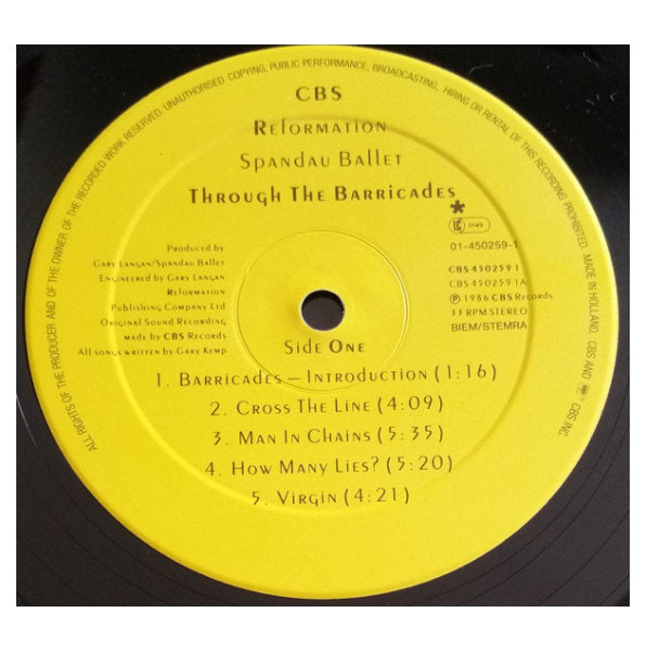 SPANDAU BALLET - THROUGH THE BARRICADES  | VINILO USADO