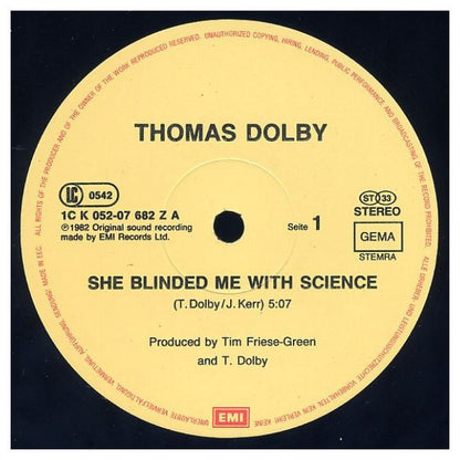 THOMAS DOLBY - SHE BLINDED ME WITH SCIENCE  | 12" MAXI SINGLE USADO