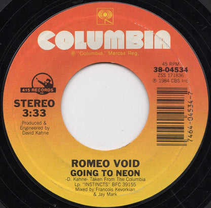 ROMEO VOID - A GIRL IN TROUBLE (IS A TEMPORARY THING) | 7" SINGLE VINILO USADO