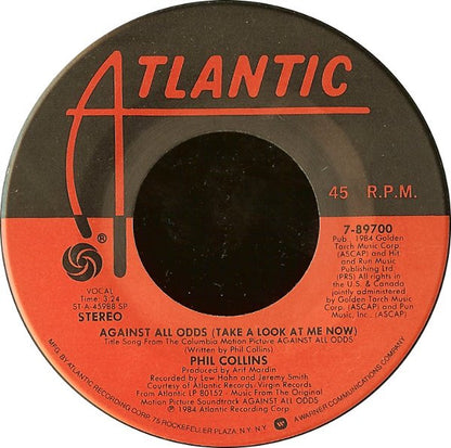 PHIL COLLINS - AGAINST ALL ODDS | 7" SINGLE VINILO USADO