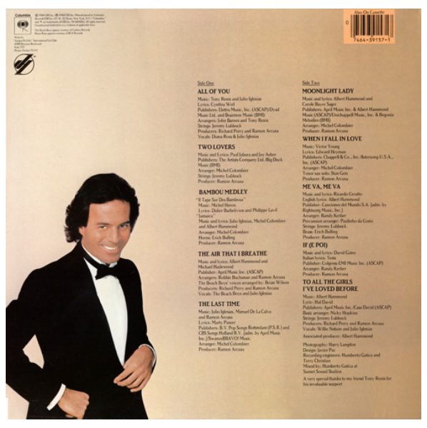 JULIO IGLESIAS - 1100 BEL AIR PLACE | VINILO USADO