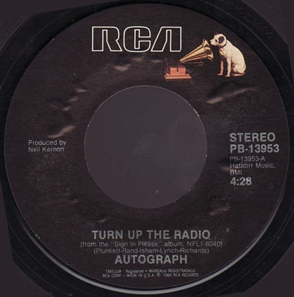 AUTOGRAPH - TURN UP THE RADIO | 7" SINGLE VINILO USADO