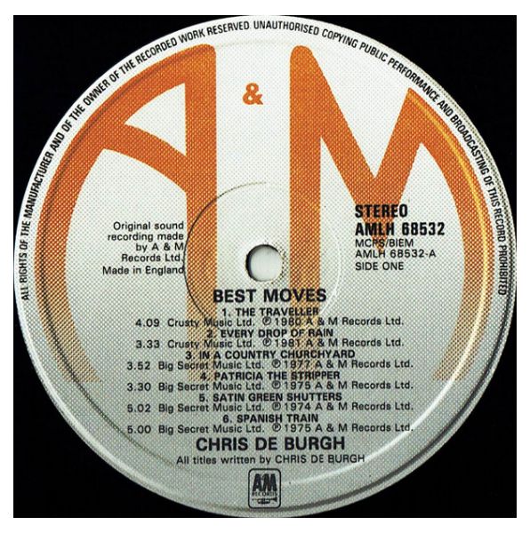 CHRIS DE BURGH  - BEST MOVES  | VINILO USADO