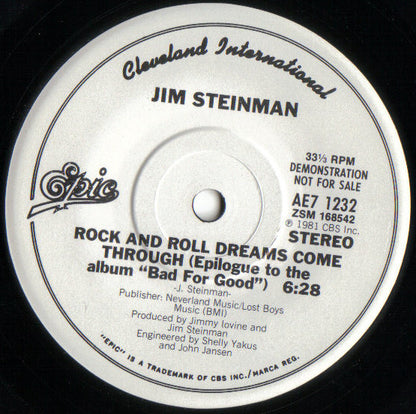 JIM STEINMAN - ROCK AND ROLL DREAMS COME THROUGH | 7" SINGLE VINILO USADO