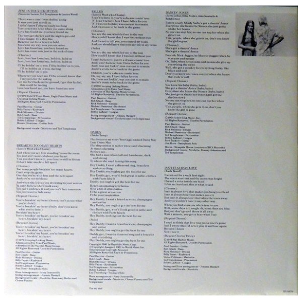 NICOLETTE LARSON - IN THE NICK OF TIME | VINILO USADO