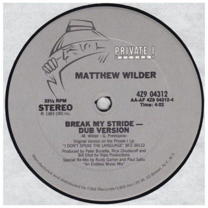 MATHEW WILDER - BREAK MY STRIDE | 12" MAXI SINGLE USADO