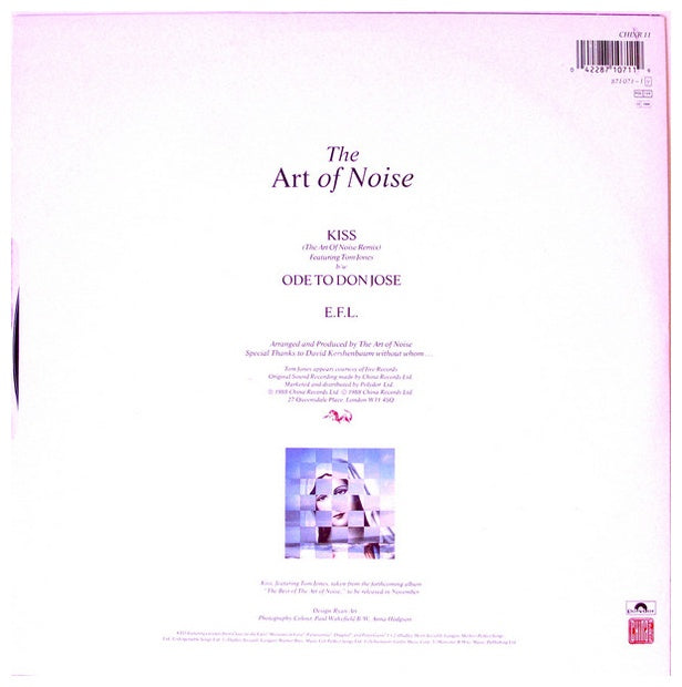 ART OF NOISE FT. TOM JONES - KISS | 12" MAXI SINGLE USADO