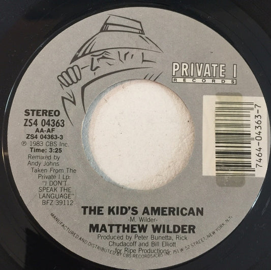 MATHEW WILDER - THE KID'S AMERICAN | 7" SINGLE VINILO USADO