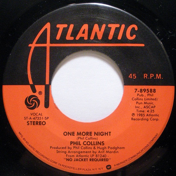 PHIL COLLINS - ONE MORE NIGHT | 7" SINGLE VINILO USADO