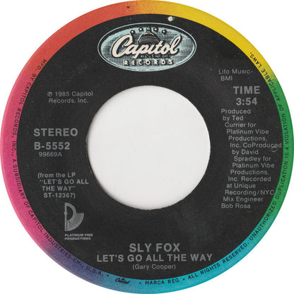 SLY FOX - LET'S GO ALL THE WAY | 7" SINGLE VINILO USADO