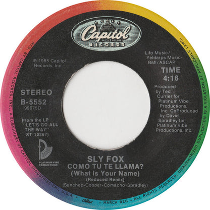 SLY FOX - LET'S GO ALL THE WAY | 7" SINGLE VINILO USADO