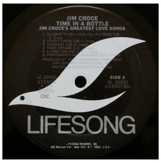 JIM CROCE - TIME IN A BOTTLE: GRETEST LOVE SONGS | VINILO USADO
