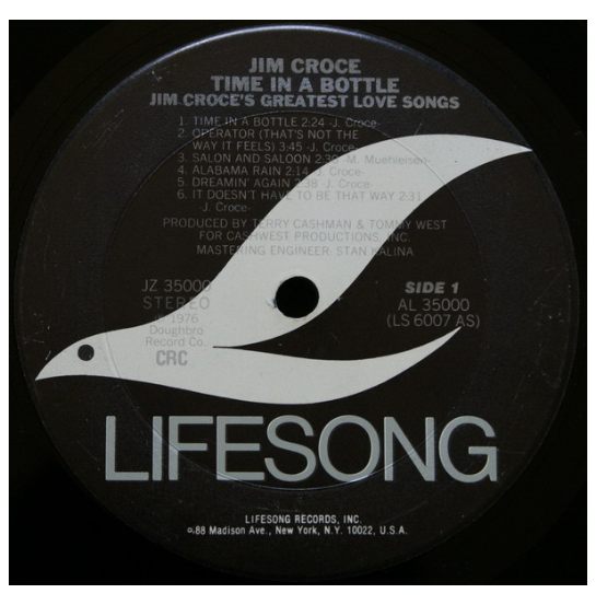 JIM CROCE - TIME IN A BOTTLE: GRETEST LOVE SONGS | VINILO USADO